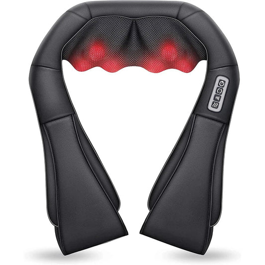NekiMaxiv Shiatsu Neck and Shoulder Massager – Deep Tissue Kneading, Heat Therapy & 3 Speeds