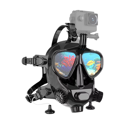 NociAqua Professional Full Face Diving Mask 150ft Depth Rated 180° Panoramic View