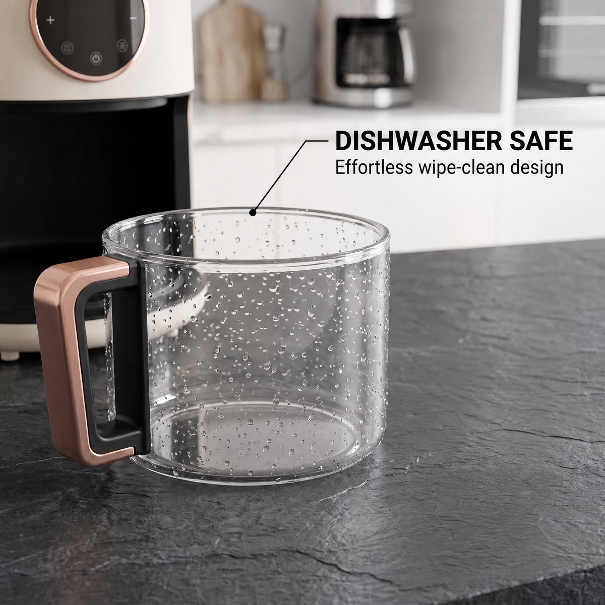 FrixAiry Glass Basket Non-Toxic Air Fryer 4.44 Qt