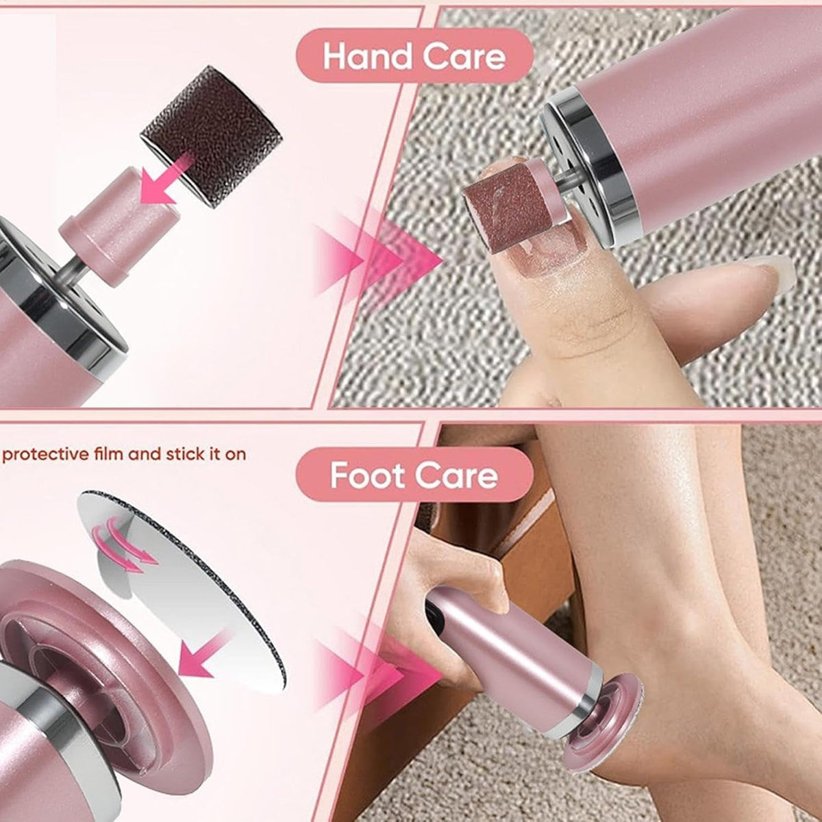 PediVyva High-speed 1000 RPM motor for efficient callus removal