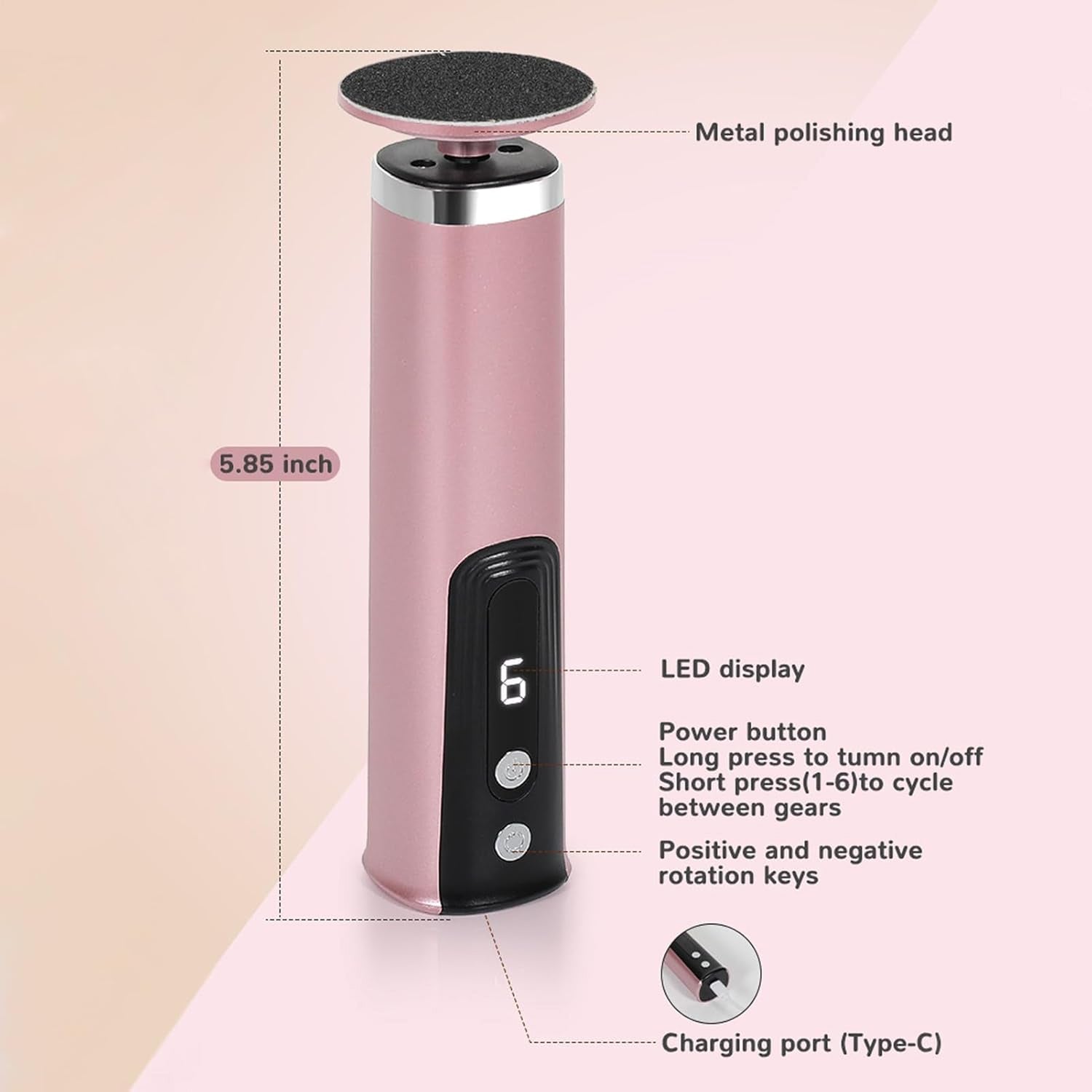 PediVyva High-speed 1000 RPM motor for efficient callus removal