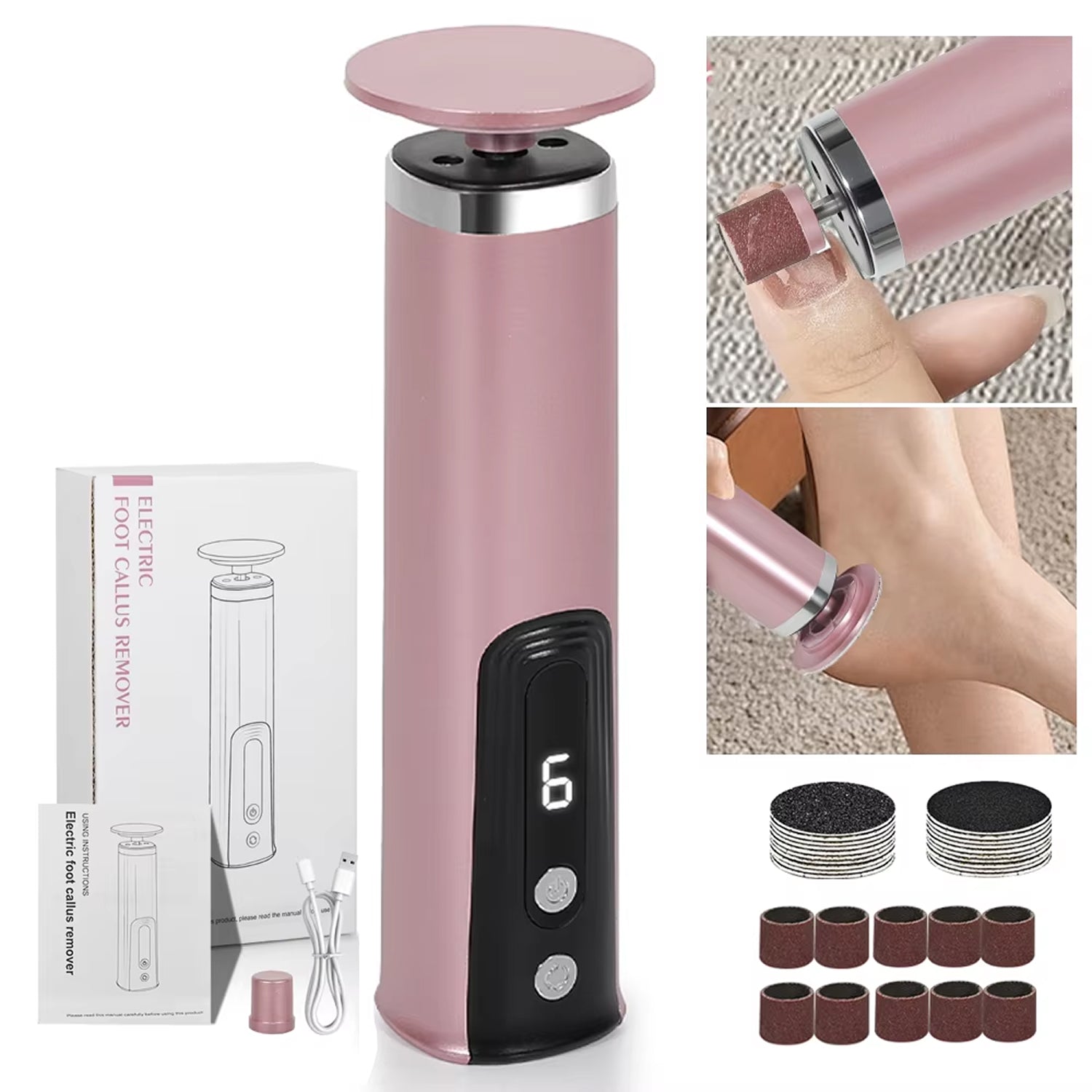 PediVyva High-speed 1000 RPM motor for efficient callus removal