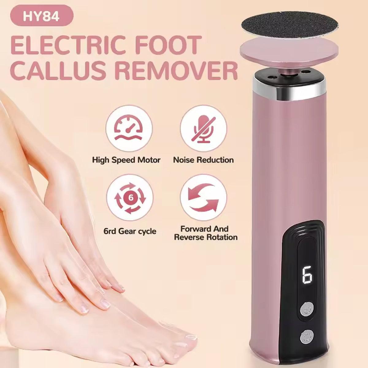 PediVyva High-speed 1000 RPM motor for efficient callus removal
