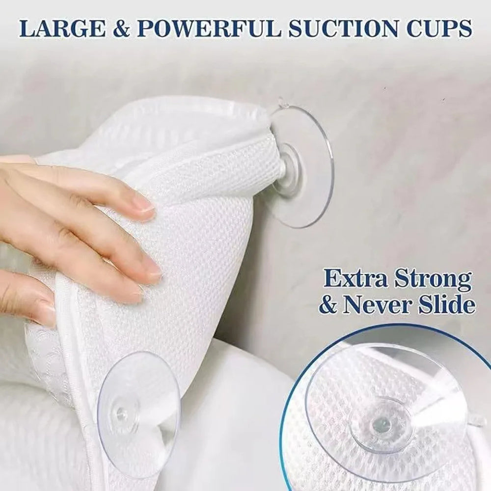 PilivKaxi Ergonomic Bath Pillow – High-Density Neck Cushion, Powerful Suction Cups & Breathable Tech