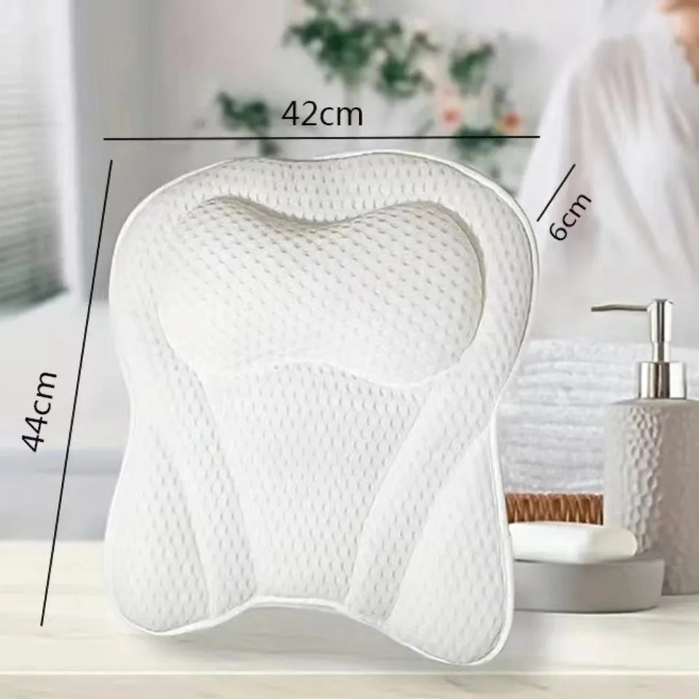 PilivKaxi Ergonomic Bath Pillow – High-Density Neck Cushion, Powerful Suction Cups & Breathable Tech