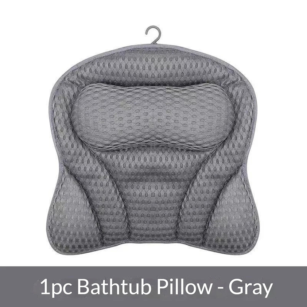PilivKaxi Ergonomic Bath Pillow – High-Density Neck Cushion, Powerful Suction Cups & Breathable Tech