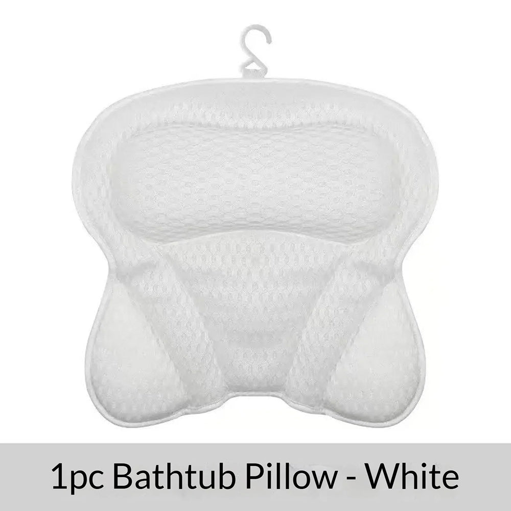 PilivKaxi Ergonomic Bath Pillow – High-Density Neck Cushion, Powerful Suction Cups & Breathable Tech