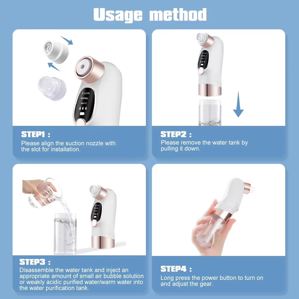 PurePreti Vacuum Pore Cleaner – 5 Suction Levels, 4 Replaceable Probes & USB Rechargeable