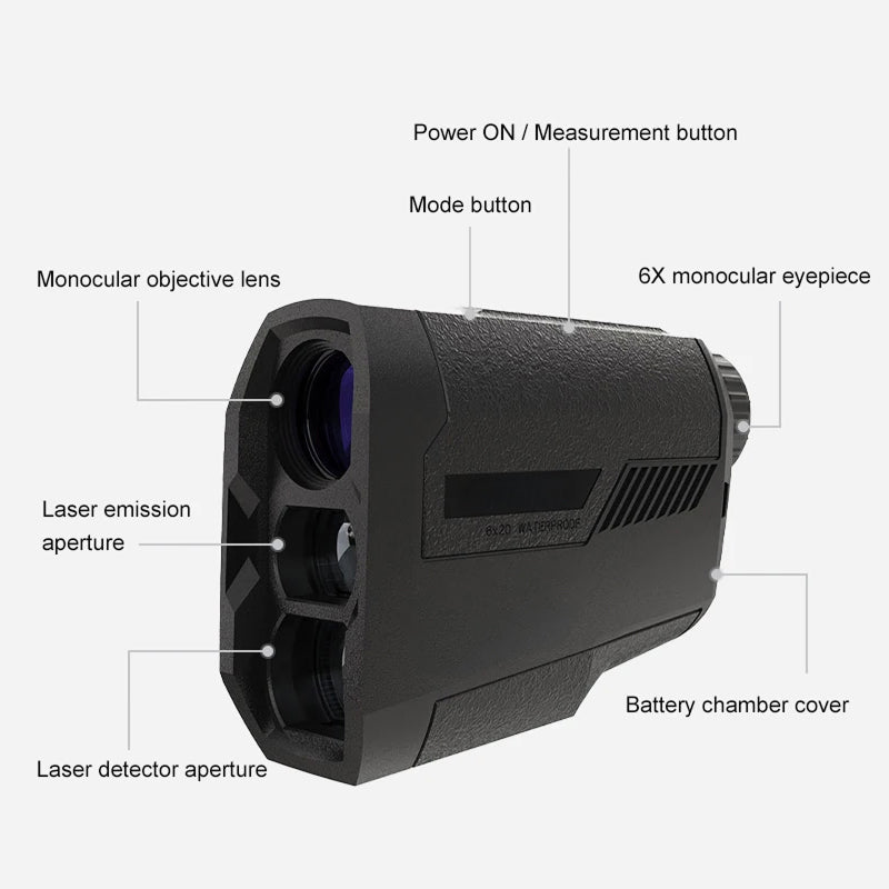 ScoWildy Hunting Rangefinder 1000m with Slope Compensation & Flagpole Lock