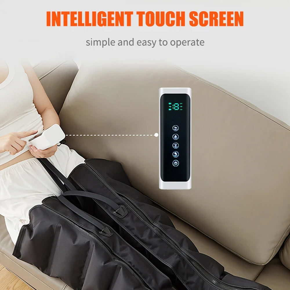 ReliaLeg Air Compression Boots with 9 Massage Modes, 3-Speed Intensity, 360° Coverage and Intuitive LED Touch Screen