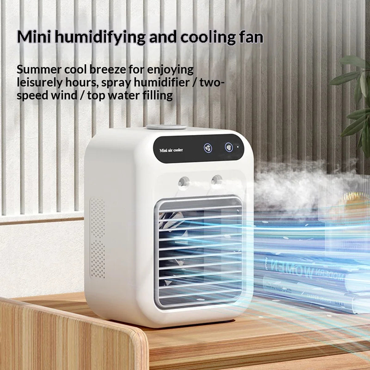 RimiLoxa 3-in-1 Portable Air Conditioner – Personal Evaporative Cooler, Adjustable Mist Fan & Multi-Color LED