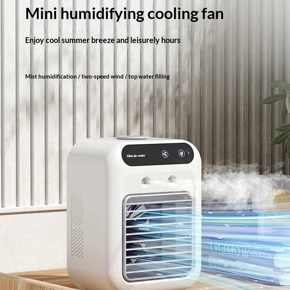 RimiLoxa 3-in-1 Portable Air Conditioner – Personal Evaporative Cooler, Adjustable Mist Fan & Multi-Color LED
