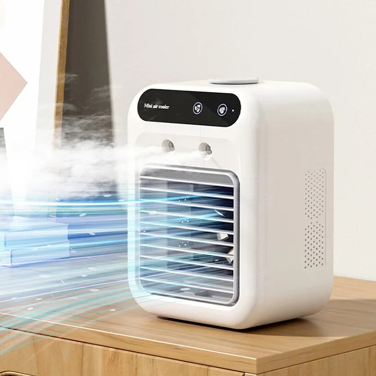 RimiLoxa 3-in-1 Portable Air Conditioner – Personal Evaporative Cooler, Adjustable Mist Fan & Multi-Color LED