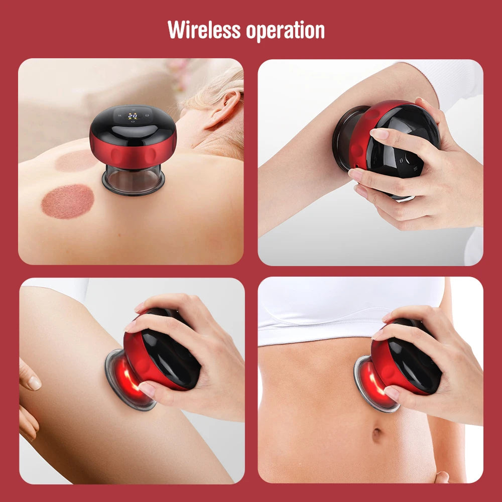SapixAmi Smart Cupping Massager 12 Level Suction 12 Level Heat Red Light Therapy