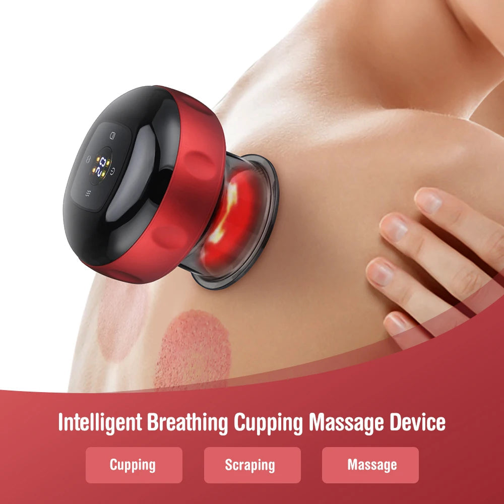 SapixAmi Smart Cupping Massager 12 Level Suction 12 Level Heat Red Light Therapy