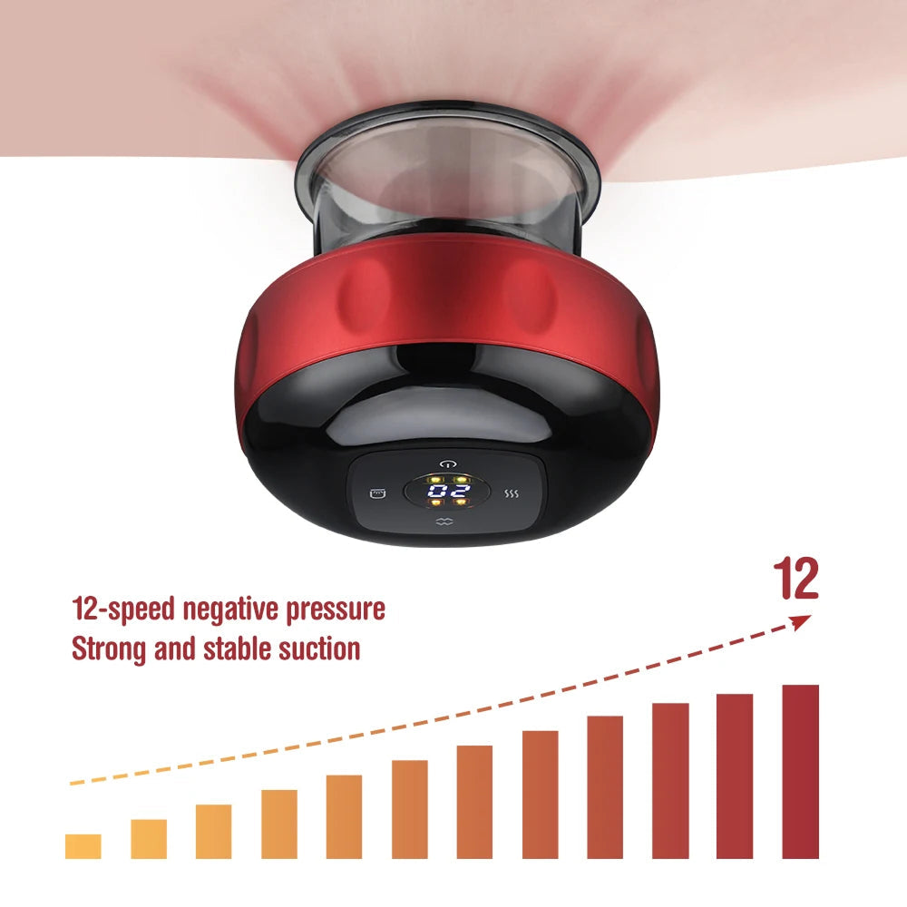 SapixAmi Smart Cupping Massager 12 Level Suction 12 Level Heat Red Light Therapy