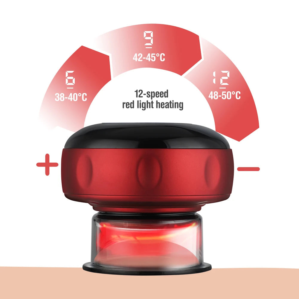 SapixAmi Smart Cupping Massager 12 Level Suction 12 Level Heat Red Light Therapy
