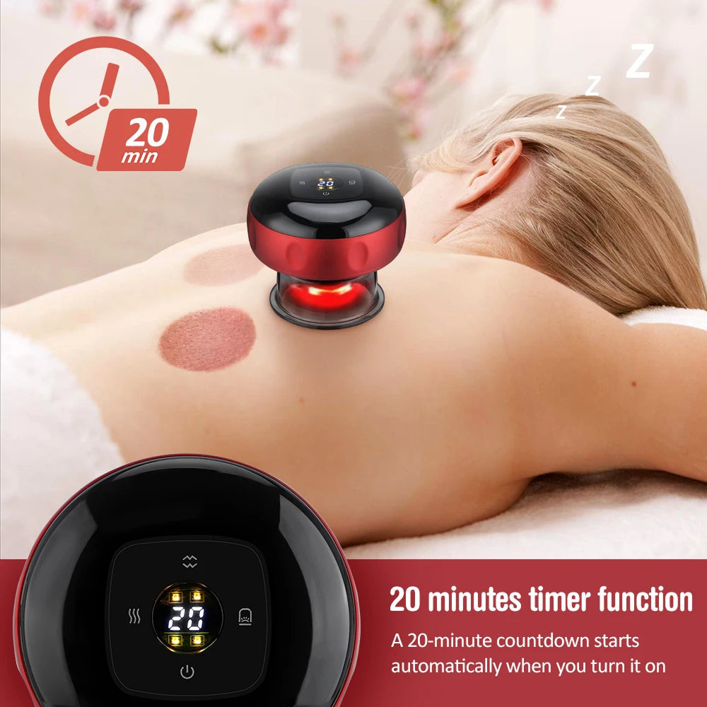 SapixAmi Smart Cupping Massager 12 Level Suction 12 Level Heat Red Light Therapy
