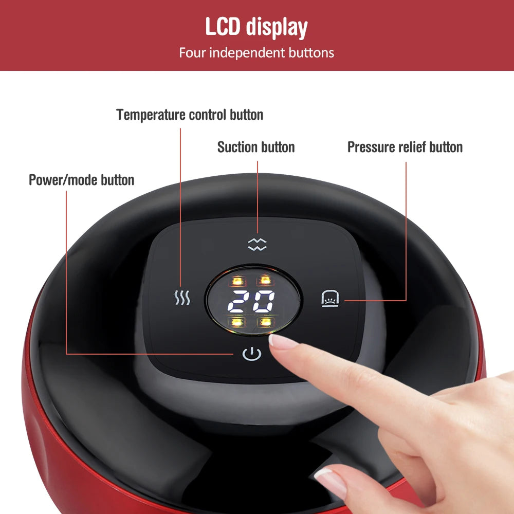 SapixAmi Smart Cupping Massager 12 Level Suction 12 Level Heat Red Light Therapy
