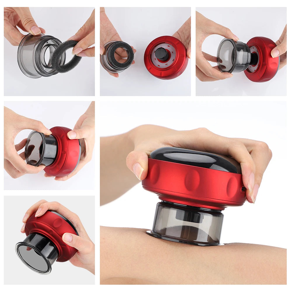 SapixAmi Smart Cupping Massager 12 Level Suction 12 Level Heat Red Light Therapy