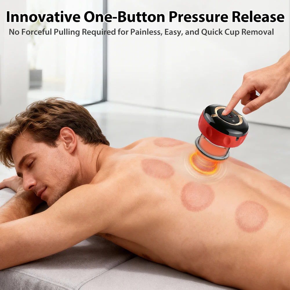 SapixAmi Smart Cupping Massager 12 Level Suction 12 Level Heat Red Light Therapy