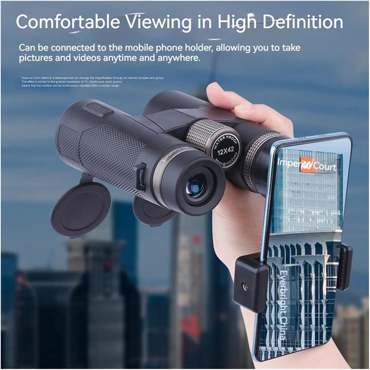 BinWicix 12x42 Hunting Binoculars – ED Glass, IP67 Waterproof & Red Coating High-Clarity Optics