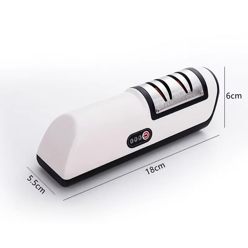 SharpyVex 3-Stage Electric Sharpener – Precision Diamond Abrasives, Scissor Slot & Non-Slip Base