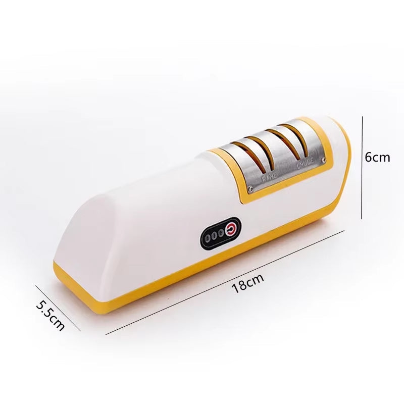 SharpyVex 3-Stage Electric Sharpener – Precision Diamond Abrasives, Scissor Slot & Non-Slip Base