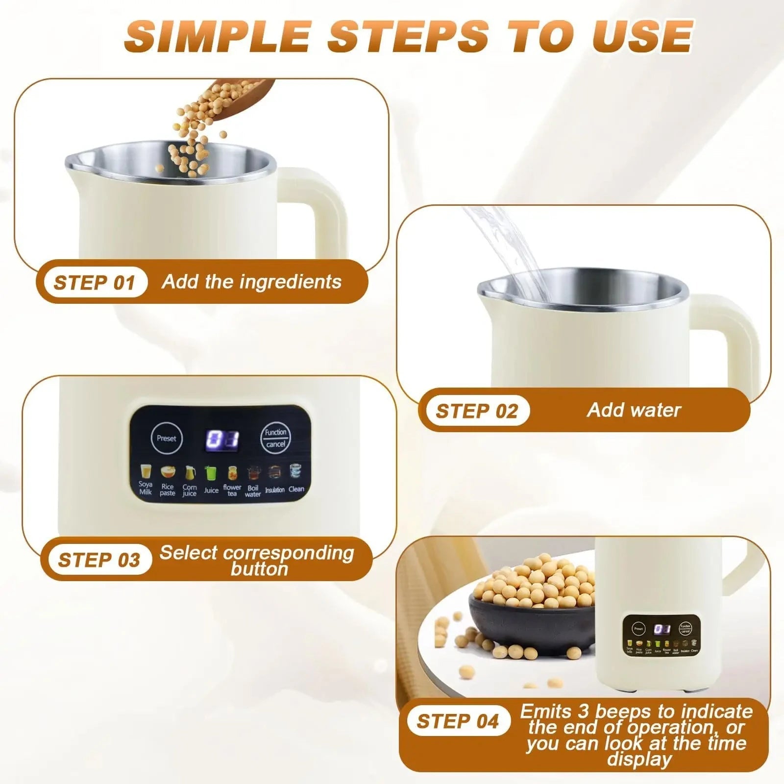 SipyPrep 6-in-1 Automatic – Smart One-Touch Programs, Self-Cleaning Mode & No-Soak Technology