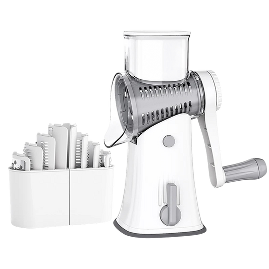 SliceMavi Rotary Mandoline Slicer – 5 Interchangeable Blades, Suction Base & Safety Guard