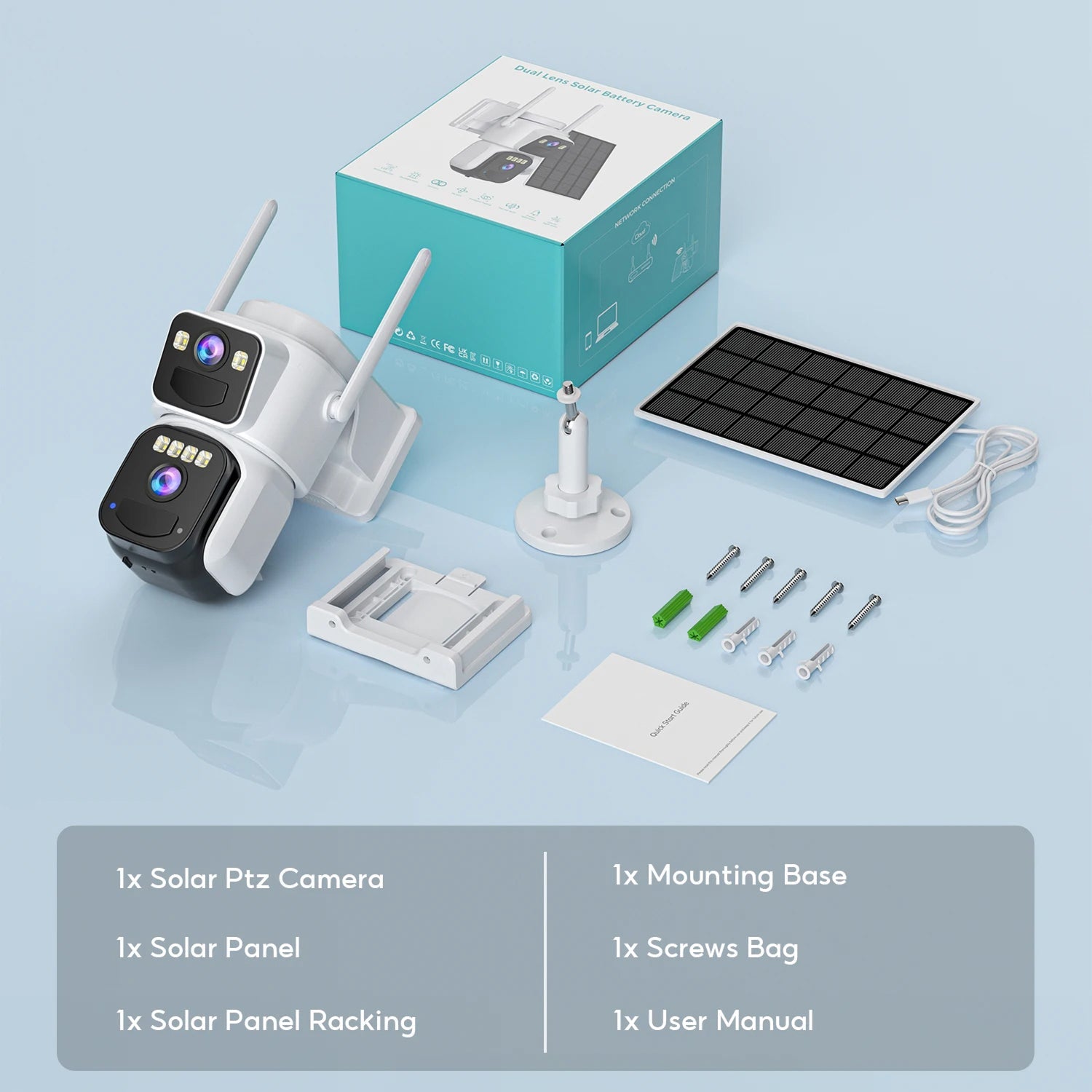ElixForn 4K 8MP Solar Security Camera – 360° Pan-Tilt, AI Human Detection & Wire-Free Charging