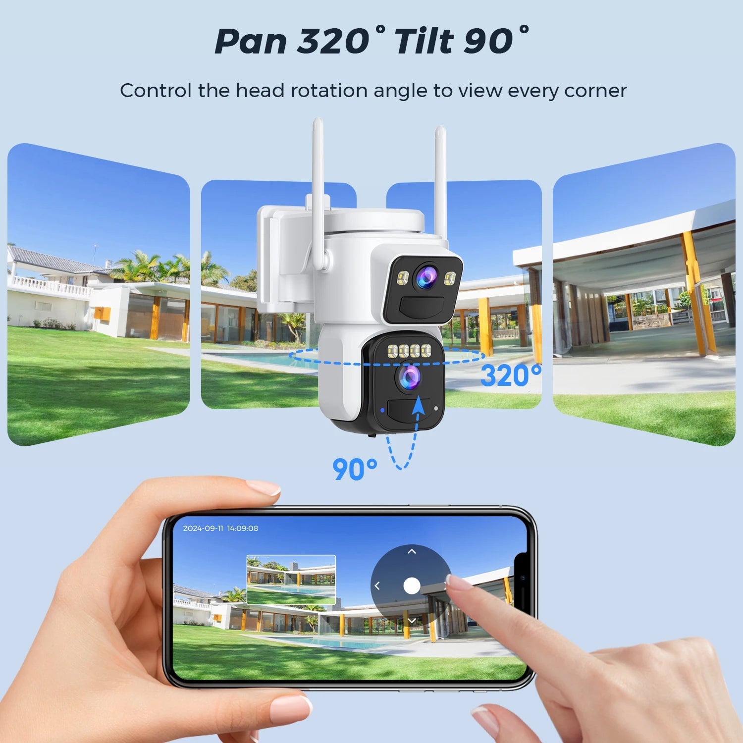 ElixForn 4K 8MP Solar Security Camera – 360° Pan-Tilt, AI Human Detection & Wire-Free Charging