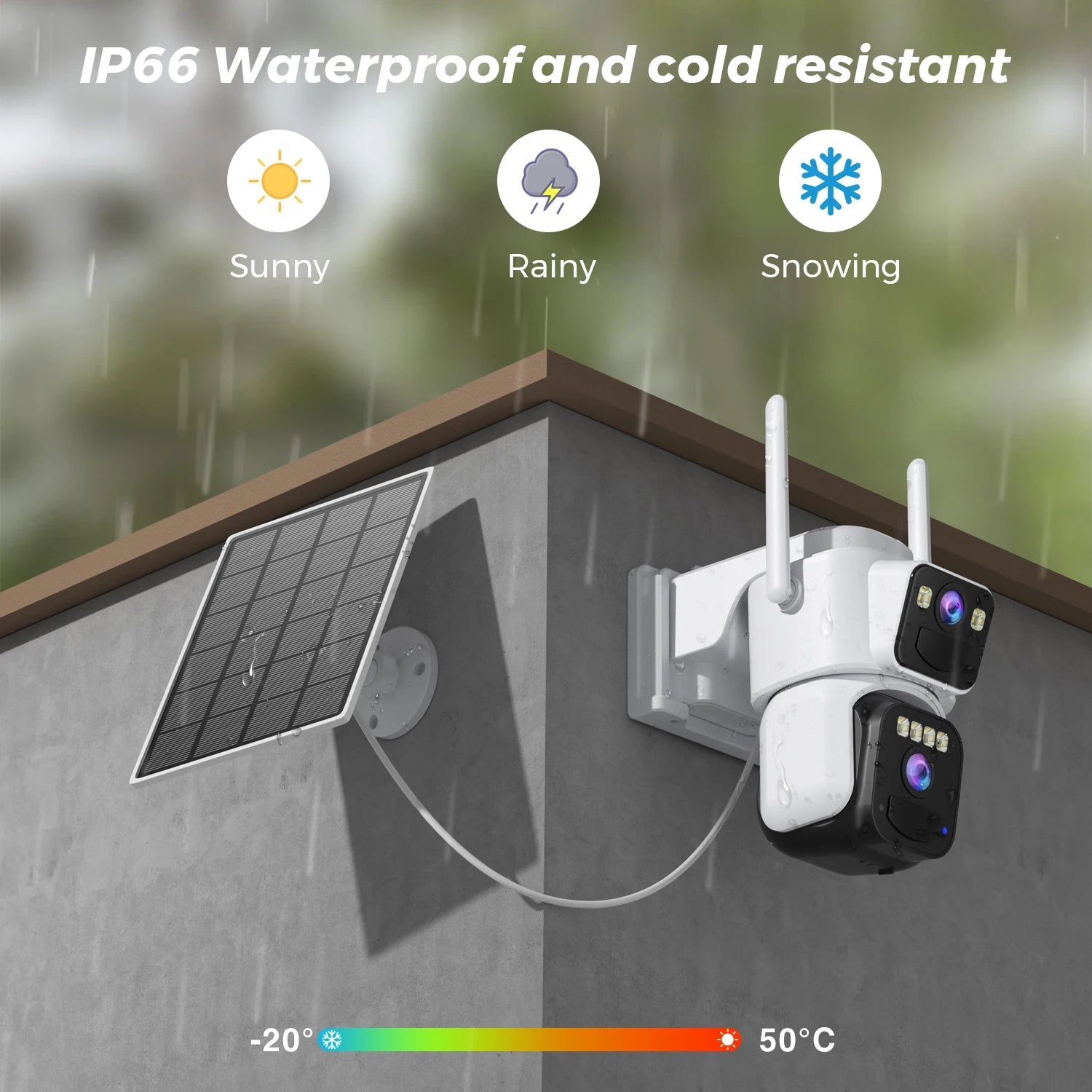 ElixForn 4K 8MP Solar Security Camera – 360° Pan-Tilt, AI Human Detection & Wire-Free Charging