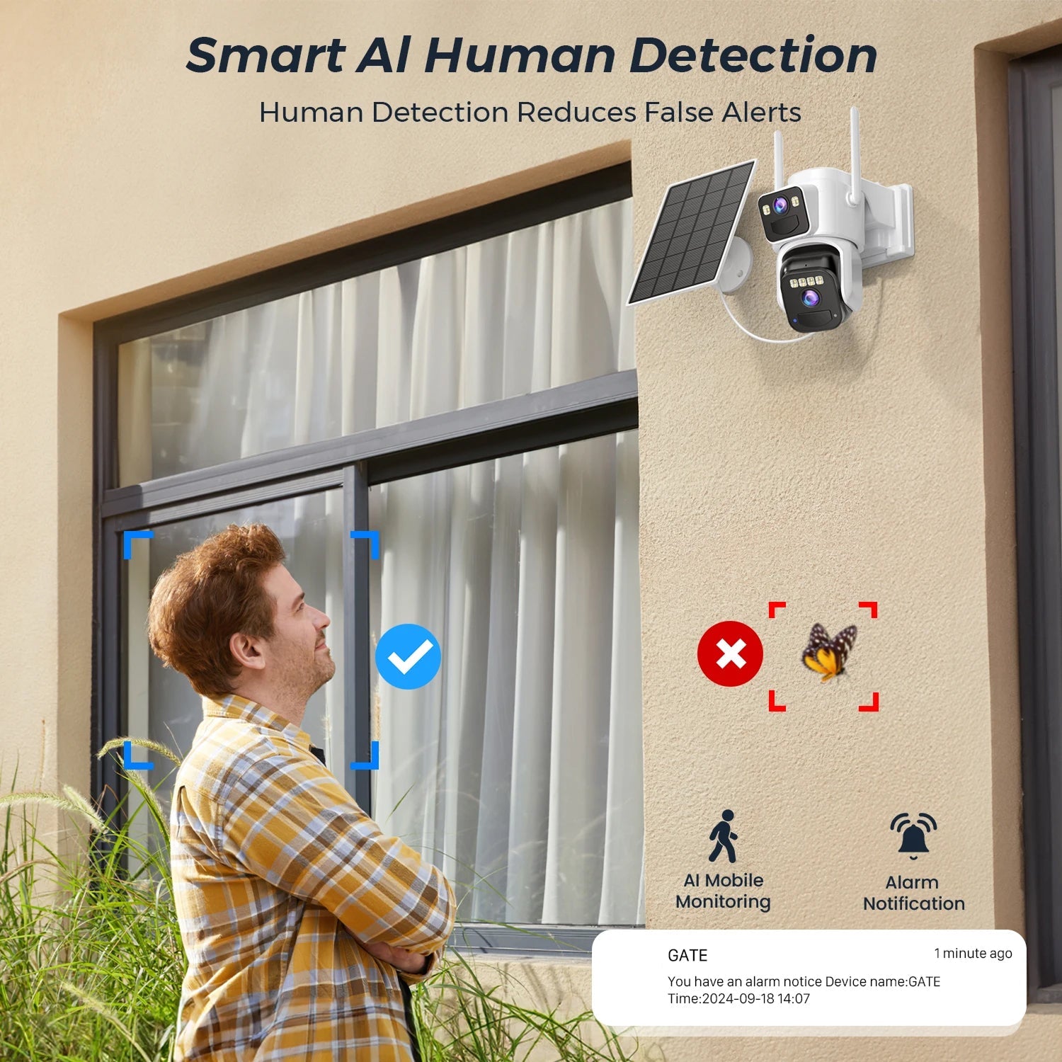 ElixForn 4K 8MP Solar Security Camera – 360° Pan-Tilt, AI Human Detection & Wire-Free Charging