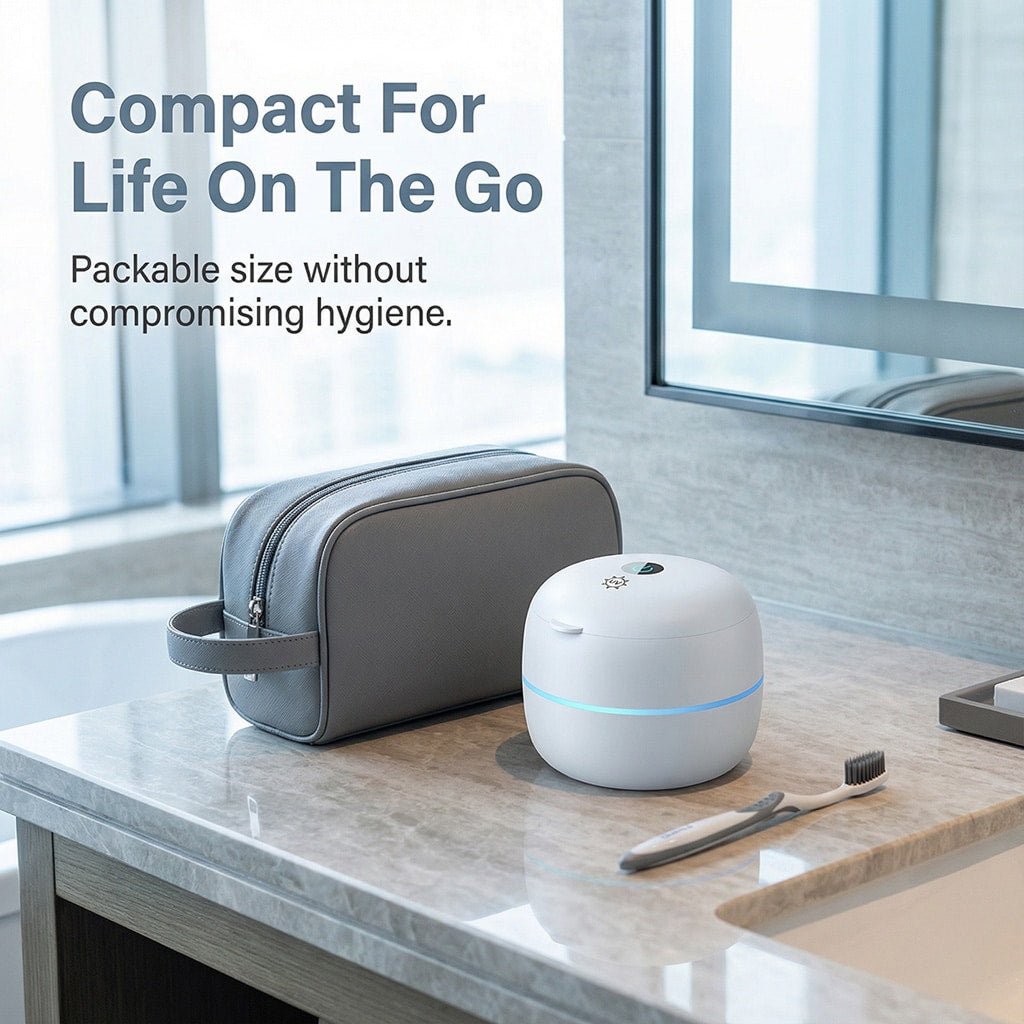 SoniMilix Ultrasonic Dental Pod – 42kHz High-Frequency Cleaning & UV-C Sanitization for Retainers