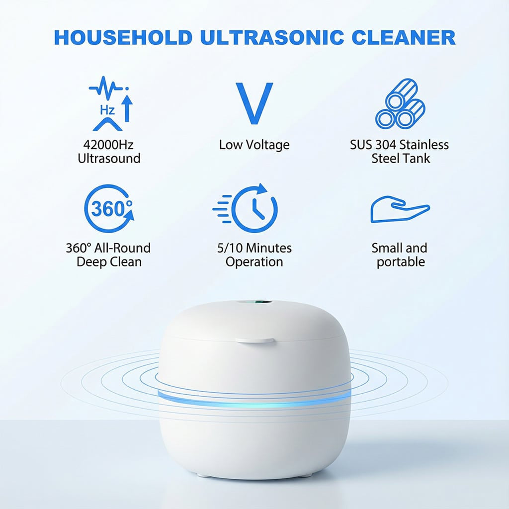 SoniMilix Ultrasonic Dental Pod – 42kHz High-Frequency Cleaning & UV-C Sanitization for Retainers