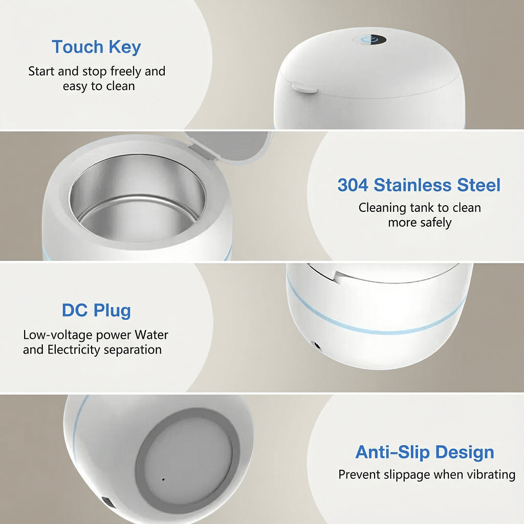 SoniMilix Ultrasonic Dental Pod – 42kHz High-Frequency Cleaning & UV-C Sanitization for Retainers
