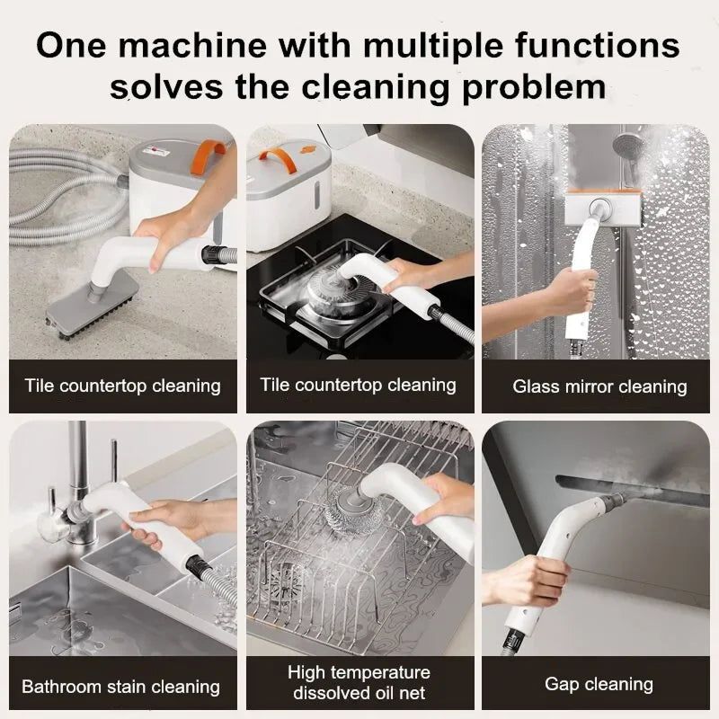 StemClix 1200W High-Temperature Steam Cleaner – 750ml Tank Sanitizer with Multi-Surface Attachments