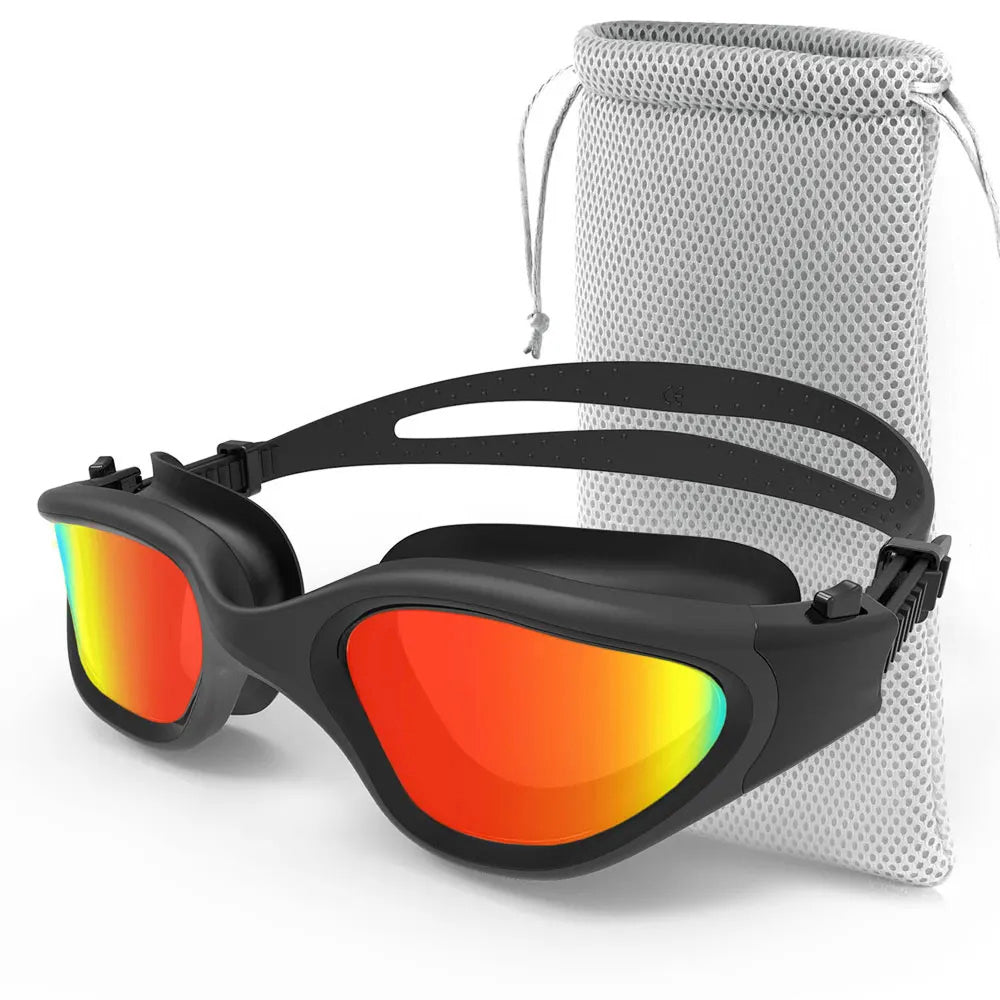 SwiGoxim Polarized Swim Goggles Anti-Fog UV Protection No-Leaking Wide Vision for Adults
