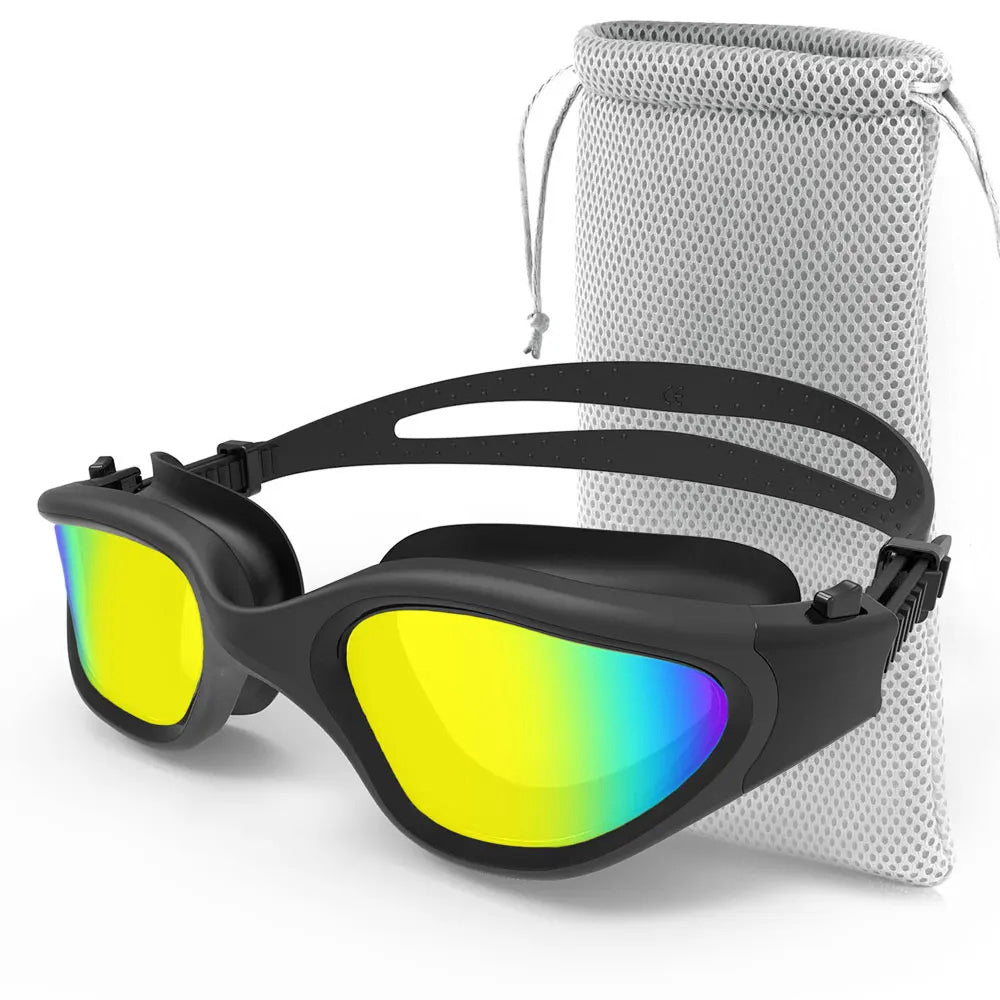 SwiGoxim Polarized Swim Goggles Anti-Fog UV Protection No-Leaking Wide Vision for Adults