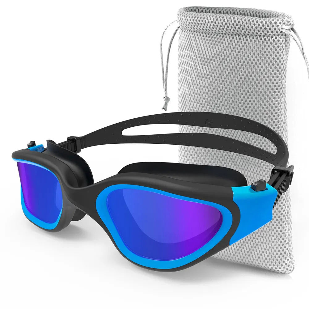 SwiGoxim Polarized Swim Goggles Anti-Fog UV Protection No-Leaking Wide Vision for Adults