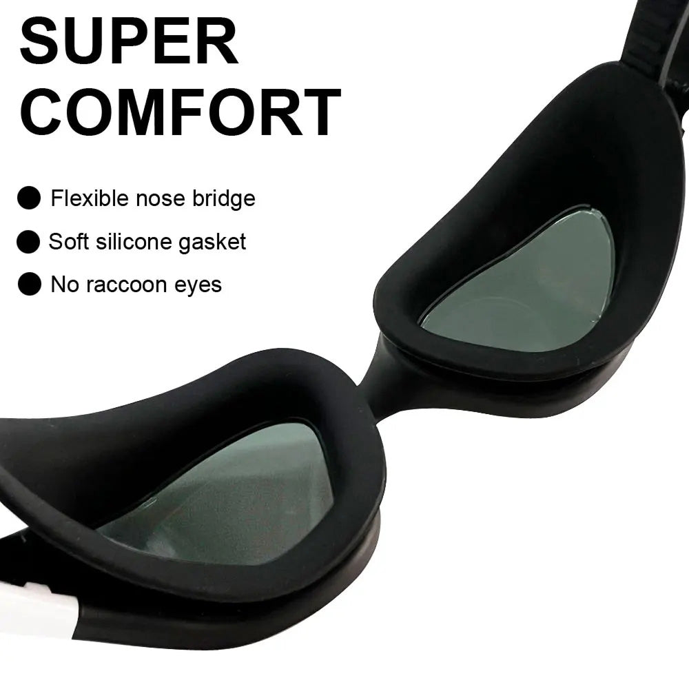 SwiGoxim Polarized Swim Goggles Anti-Fog UV Protection No-Leaking Wide Vision for Adults