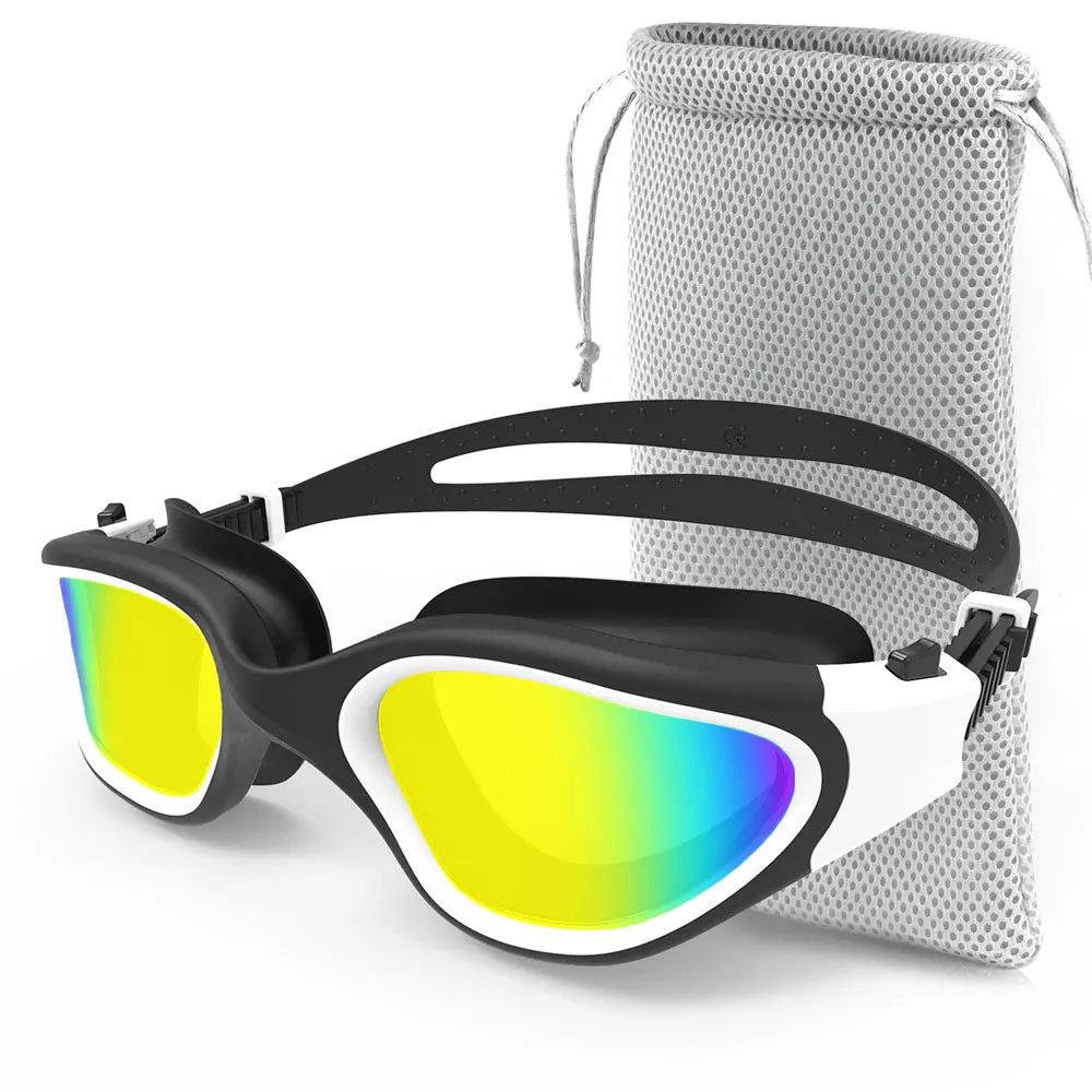 SwiGoxim Polarized Swim Goggles Anti-Fog UV Protection No-Leaking Wide Vision for Adults