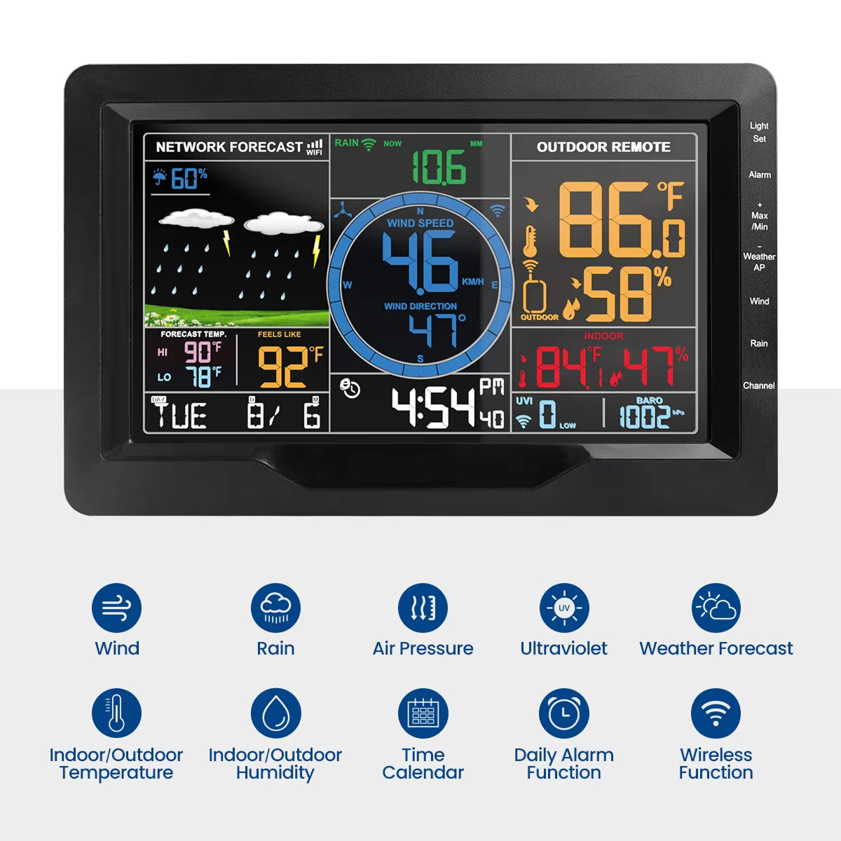 TaciAtmos Digital Outdoor Thermometer – Wireless Weather Station, High-Precision Sensors & Backlit Screen