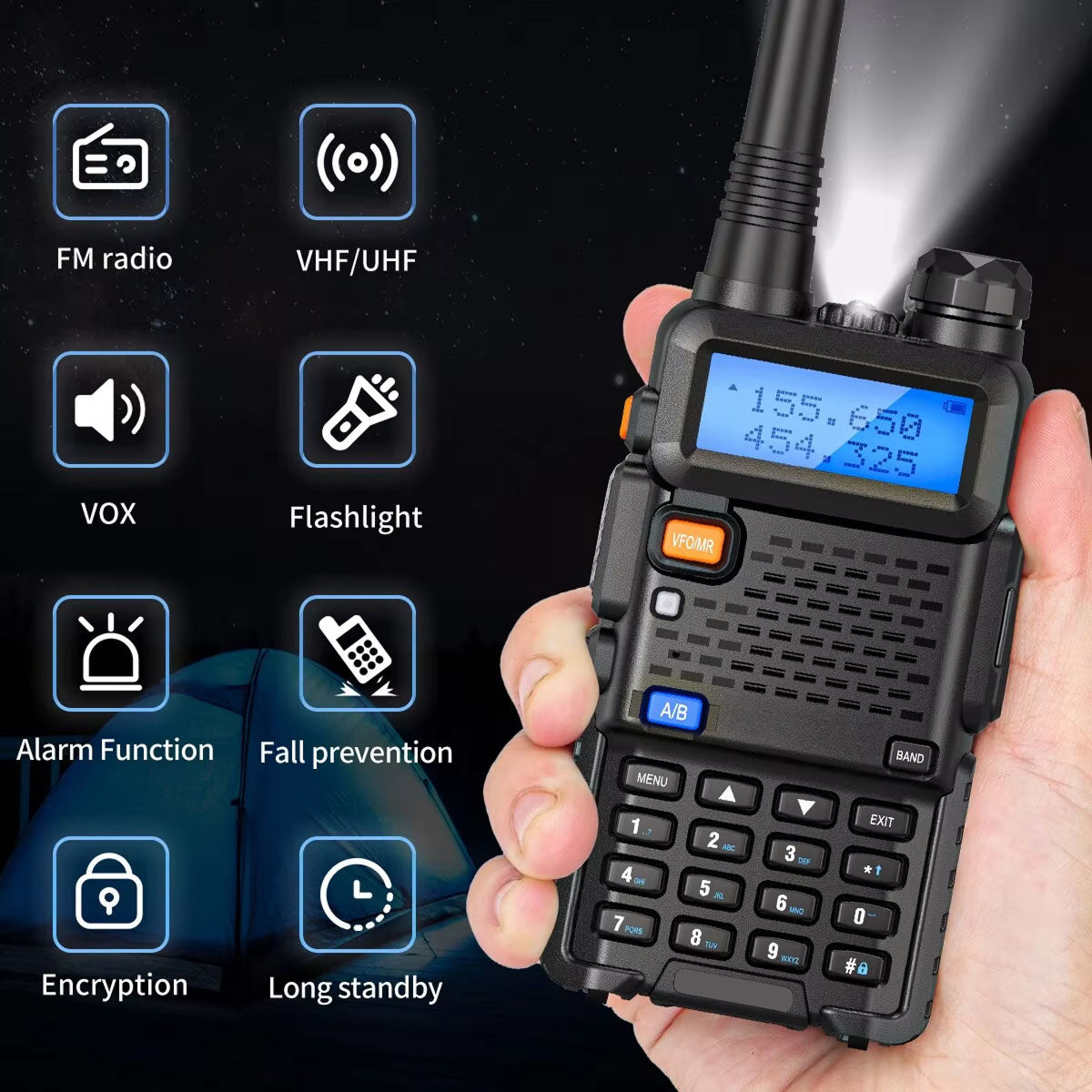 TalkoTake GMRS Two-Way Radio – Long Range Communication, 22 Channels & IP54 Weatherproof Design