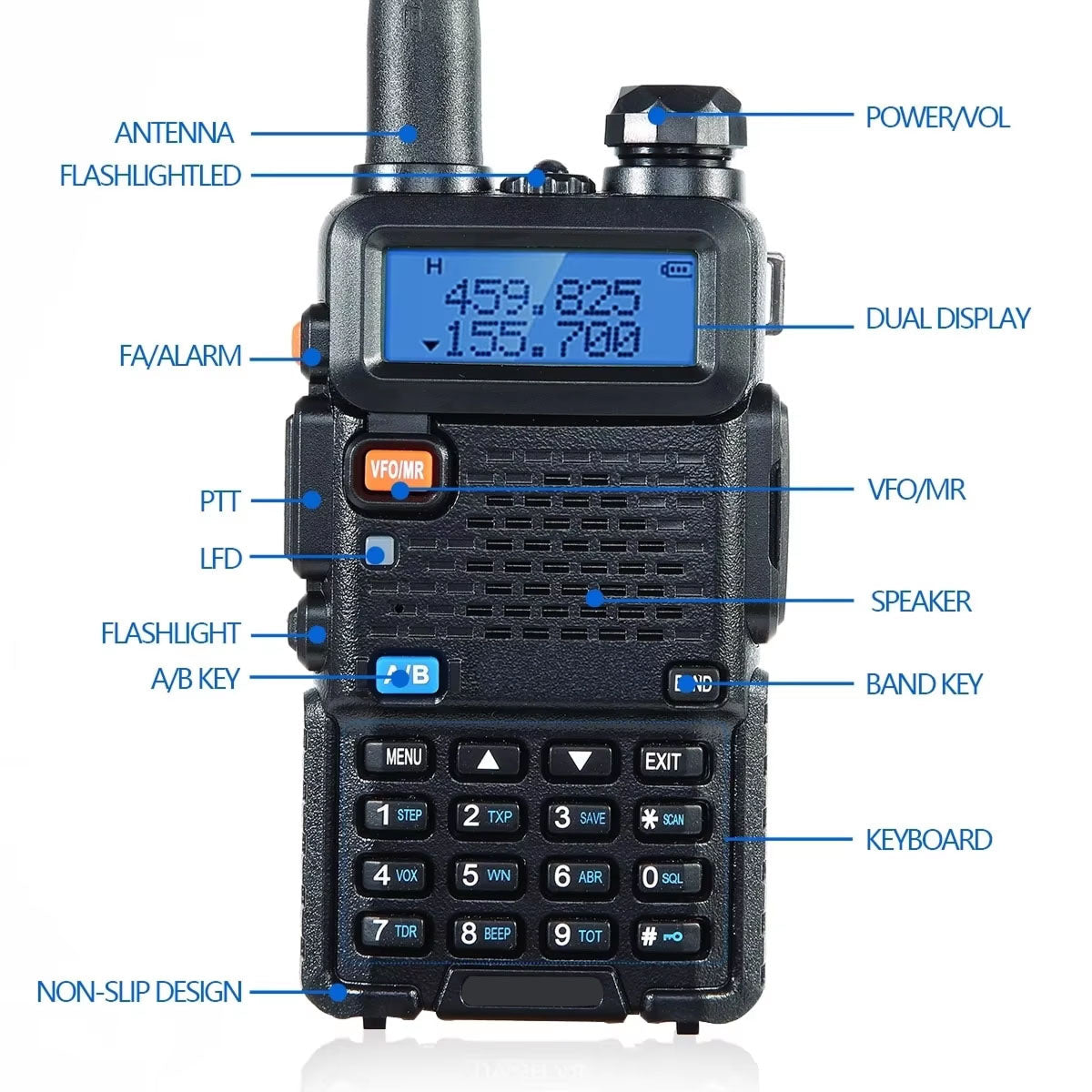 TalkoTake GMRS Two-Way Radio – Long Range Communication, 22 Channels & IP54 Weatherproof Design