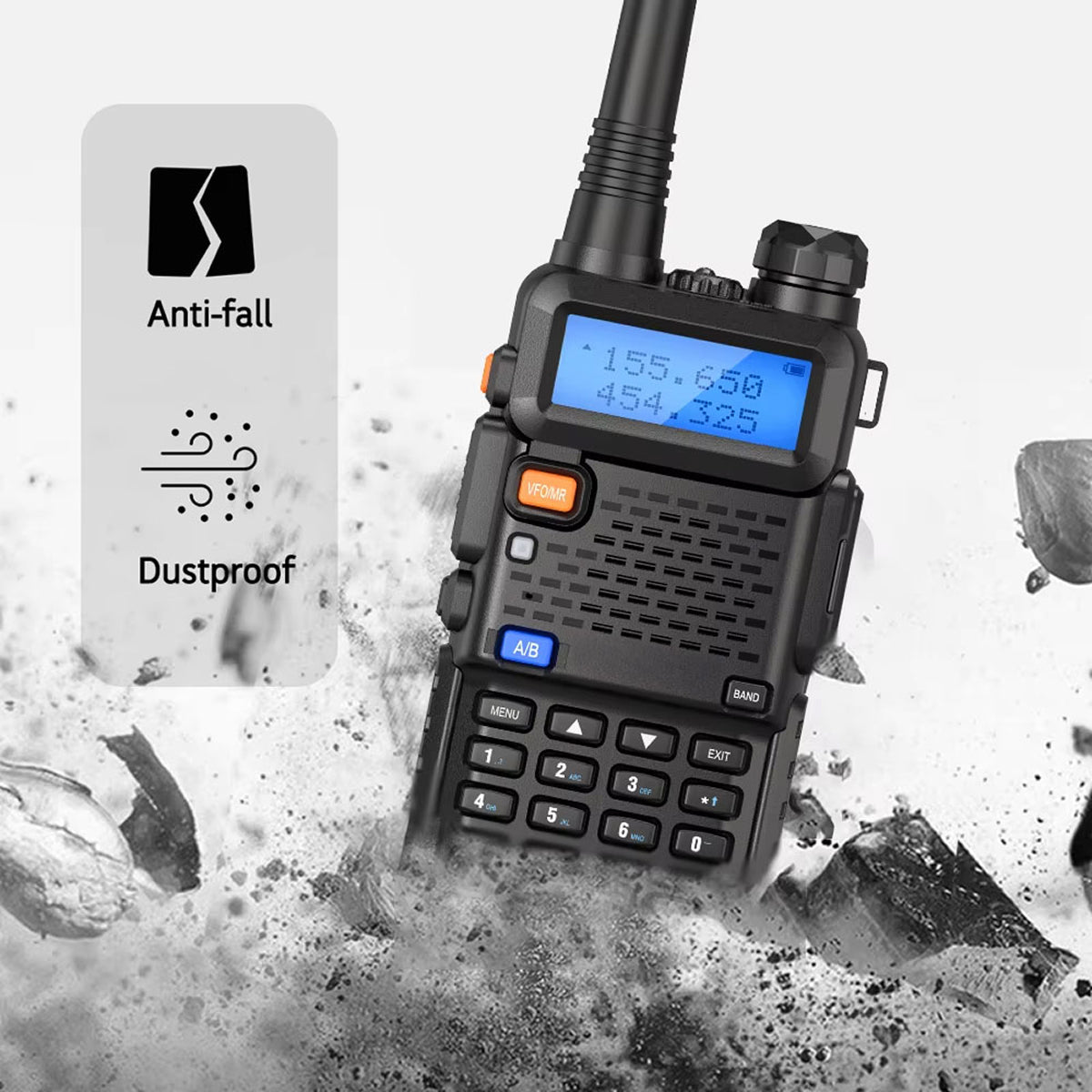 TalkoTake GMRS Two-Way Radio – Long Range Communication, 22 Channels & IP54 Weatherproof Design