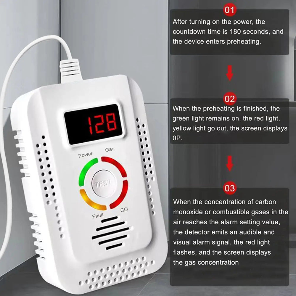 TeadLorel 2-in-1 Combustible Gas And CO Detection With Independent Alarm Thresholds