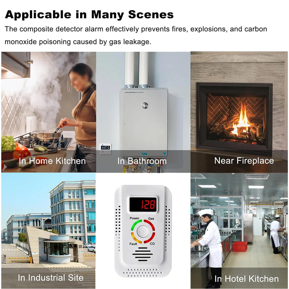 TeadLorel 2-in-1 Combustible Gas And CO Detection With Independent Alarm Thresholds