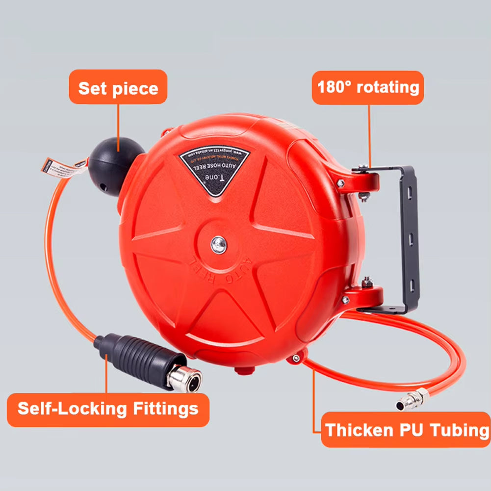 TecoRetra Retractable Hose Reel - 10m Automatic Telescopic Hose with 180° Rotating Bracket